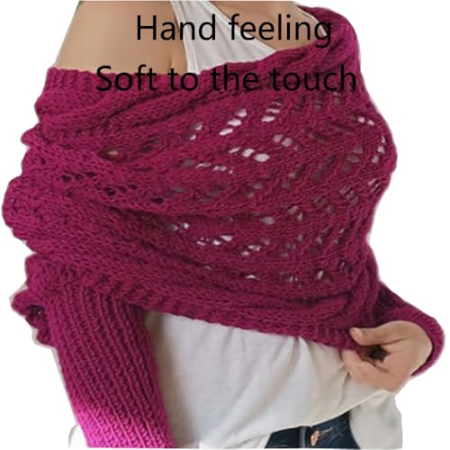 Knitted Cable Wrap Shawl with Sleeves, Multifunctional Scarf4