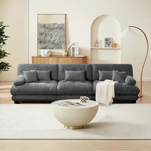 Image of SoarFlash 133.8 inch Sectional Sofa 3 Seat Couch, L Shaped Modern Sofa with Solid Wood Legs, Couches Sofas for Living Room Apartment, Comfortable Small Couches for Small Spaces, Grey