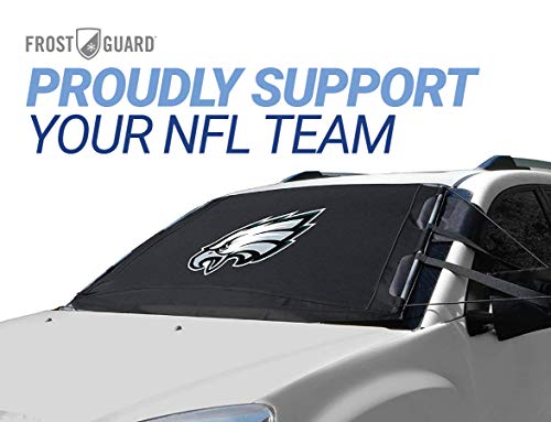 NFL Frost Guard Windshield Cover for Ice and Snow, Philadelphia Eagles | Standard Size Car Windshield Frost Cover with Mirror Covers | Fits Most Cars, Sedans, Small Trucks, SUVs – 60 x 40 Inches