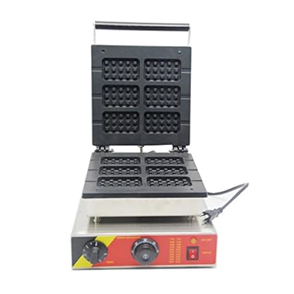 Hanchen NP-506 6 Waffelbackmaschine für gewerbliche Waffeleisen, elektrisch, mit Antihaftbeschichtung, 110 V / 220 V (rechteckig)