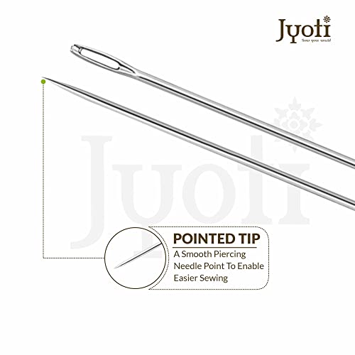 Image of Jyoti Darner Hand Sewing Needles, Long Length, Long & Sharp with Elongated Eyes, Cloth Stitching Thread Steel Needles, Used for Darning or Mending with Yarn or Wool, 42308 (Size - 10) - 1000 Pcs