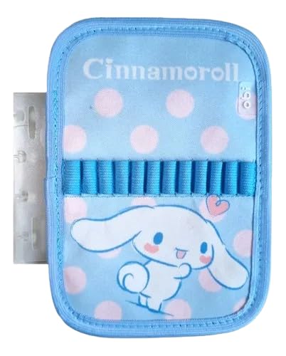 Obi Brasil Estojo Acessório Cinnamoroll com Elásticos para 24 Canetas, Compartimento com Zíper, 14x20x1cm, Azul