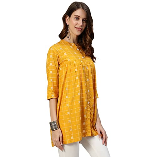 Image of anubhutee Women's Rayon Printed A-Line Kurti