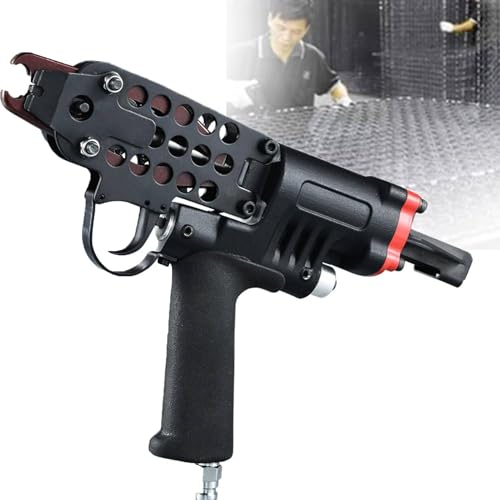 Pistola de clavos neumática, pistola grapadora de aire tipo C para proyectos profesionales de bricolaje, ideal para vallas de jaula de alambre y carpintería