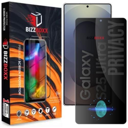 Image of Compatible With Samsung Galaxy S25 Ultra 5G Privacy Screen Protector - Anti-Spy Tempered Glass, Fingerprint Working, Privacy in Public Spaces (S25 Ultra) - Pack of 1