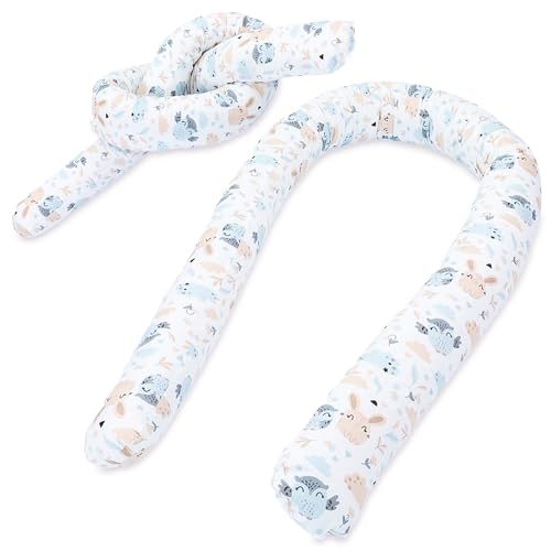 Totsy Baby XXL Bettschlange Bettkissen Stillkissen Bettrolle Bettkantenschutz Zierkissen Bettumrandung Schlange XL Handmade Safari 400 cm Oeko-Tex-Zertifikat