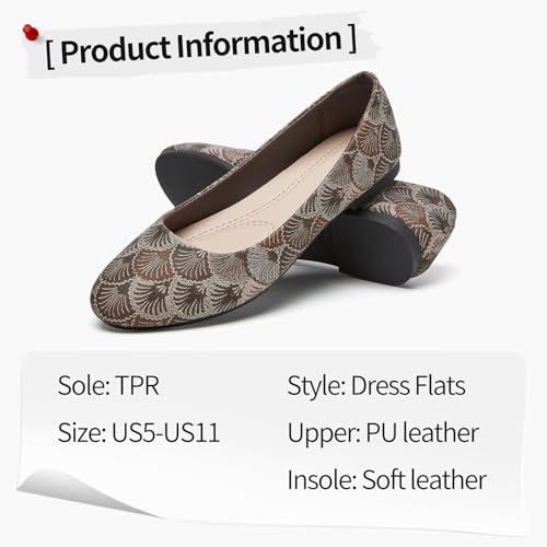 Image of Women's Ballet Flats Shoes Comfortable PU Leather Dress Slip on Shoes Teacher Business Casual