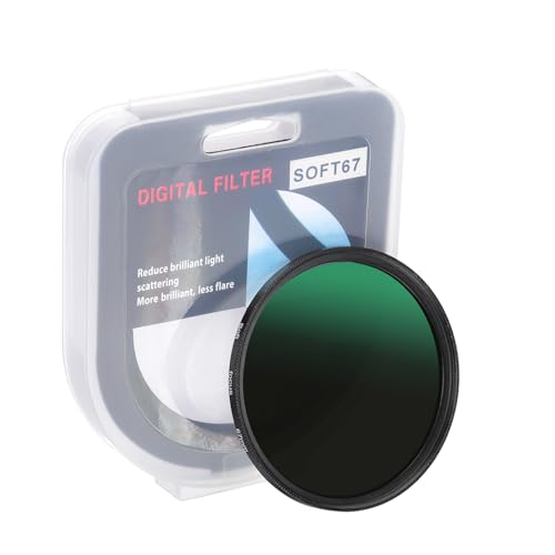 PATIKIL Filtro de niebla de 67 mm, filtro de difusión suave de ensueño con efecto de niebla, filtro de lente de cámara de vidrio óptico delgado con tapa de lente para video, vlog, fotografía, retrato