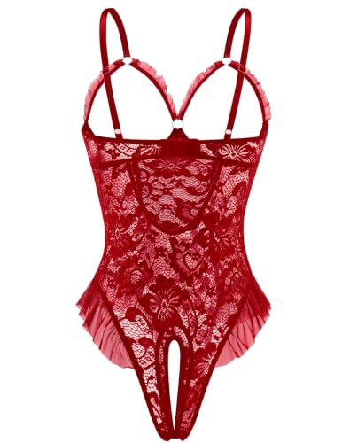 Image of Avidlove Women One Piece Lingerie Sexy Lace Babydoll Mini Bodysuit