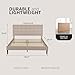 Decoro Mornington Upholstered 2.0 Platform Bed, Button-Tufted Fabric Headboard and Metal Frame with Wood Slat Support, Linen, Queen