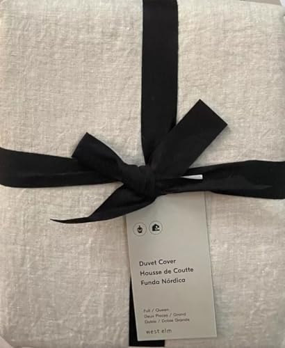 West Elm European Linen Duvet Cover Full/Queen ~ Natural Flax