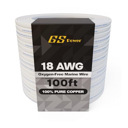 GS Power 18 AWG Duplex Marine Wire - 100 Ft Tinned Copper Boat Wi...