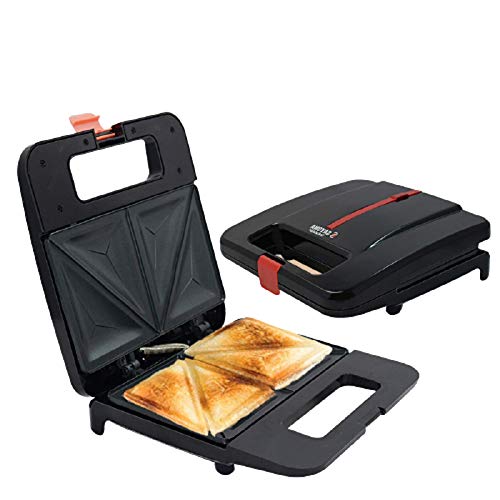 Sandwich Toaster, Zwei Portionen, Edelstahl 750 W, mit Antihaft-Beschichtungsplatte Easy Clean Triangle Waffle für zu Hause