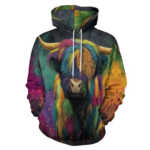 Pull à capuche vache des highlands graffiti homme résout le manque de style original
