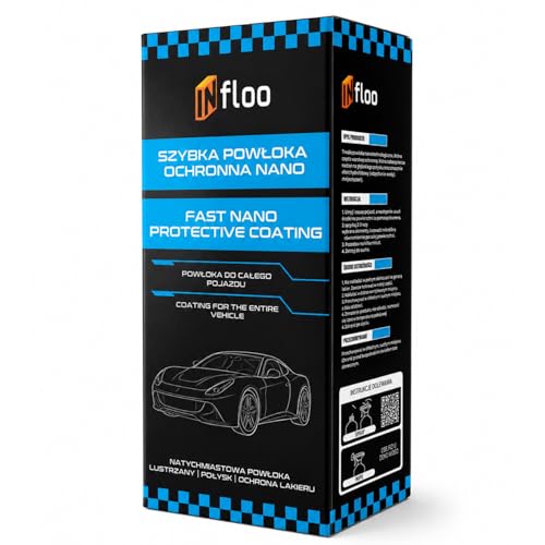 INfloo Szybka Powłoka Ochronna Nano 500 ml, Quick Detailer do Lakieru Samochodowego, Spray Nabłyszczający z Efektem Hydrofobowym, Ochrona Lakieru, Lustrzany Połysk, Aplikacja na Mokro i Sucho