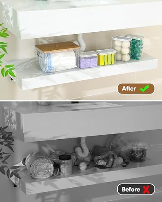 Trash Bag Holder Laundry Pods Container, 5 in 1 Trash Bag Dispenser Under Sink Acrylic Garbage Bags and Dishwasher Pod Organizer Detergent Powder Container, Laundry Room Organization Storage