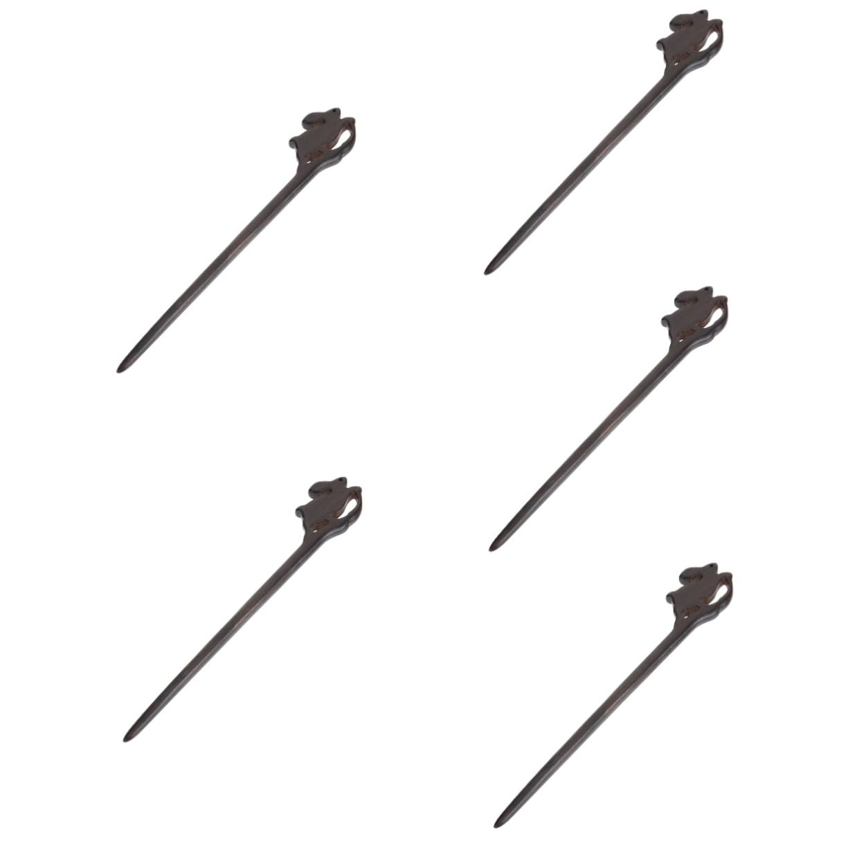 MAGICLULU 5piezas Palillo De Pelo Retro De Madera Diseño De Conejo Accesorio Para Recogidos Para Bodas Especiales Para Mujeres y Celebraciones