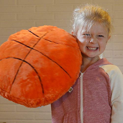 Catchstar Basketball Pillow Fluffy Basketball Plush Pillow Soft Stuffed Basketball Throw Pillow Decorative Round Large Basketball Pillow Cushion Big Sports Toy Gift For Kids Boy Children Room Decorati #TOP7