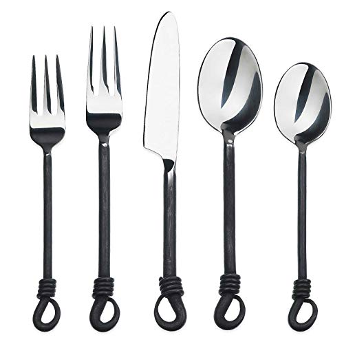 Gourmet Settings Twist and Shout 20-Piece Stainless Steel Flatware Set, Service for 4