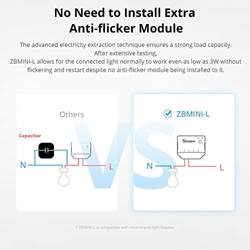 Switches SONOFF ZBMINI-L ZigBee Mini Smart Switch, 2 Way Light Switch, Compatible with Alexa, SmartThings Hub, Philips Hue, Google Home and SONOFF ZBBridge, ZigBee 3.0 Hub Required, No Neutral Wire Required SmartThings Compatible Switches SONOFF ZBMINI-L ZigBee Mini Smart Switch, 2 Way Light Switch, Compatible with Alexa, SmartThings Hub, Philips Hue, Google Home and SONOFF ZBBridge, ZigBee 3.0 Hub Required, No Neutral Wire Required SmartThings Compatible