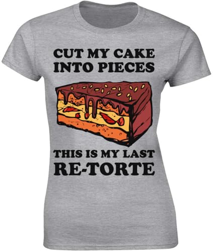 Cut My Cake Into Pieces This is My Last Re-Torte - Camiseta para mujer, color gris, gris, S