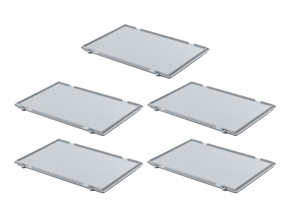 PROREGAL SuperSparSet 5x Scharnierdeckel für Eurobehälter | HxBxT 2,7x40x60cm