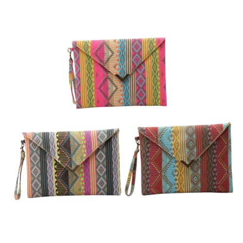 Baluue Bolso de Mano de Lona con Estampado Geométrico para Mujer Bolso Tipo sobre Elegante para Fiestas Bodas Monedero Práctico y Duradero Diseño Atractivo y Chic
