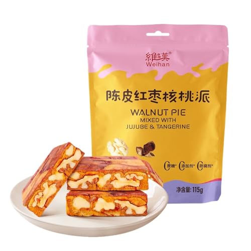 Piel de mandarina seca tarta de nogal dátil rojo, 115 g * 2 paquetes, sin aditivos, bocadillo totalmente natural, embalaje individual, saludable y conveniente para llevar