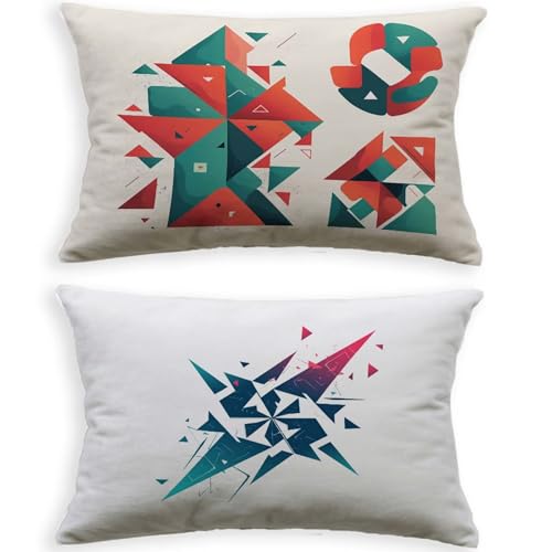 Housses de coussin extérieur 80x100cm lin blanc haut de gamme et durable - 2