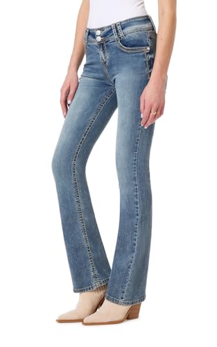 WallFlower Women's InstaStretch Luscious Curvy Bootcut Jeans, Galaxy, 9 Short