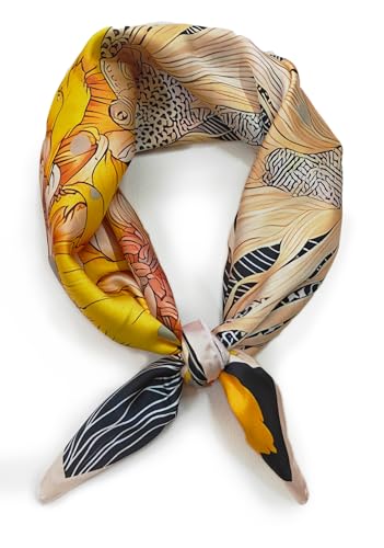 Image of Satin Silk Small Square Scarf for Women, Printed Soft and Comfy Neck Head Tie Scarf Bandana