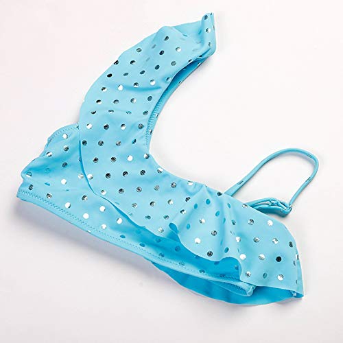 Girls 2 Piece Bathing Suit Shinny Metallic Ruffles One Shoulder Swimsuits Bikini Set Two Piece Swimsuit for Girls4