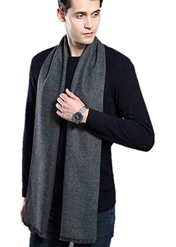 Budermmy Echarpe Hiver Hommes Cachemire Feel Écharpe， Echarpe Chaude pour les Hommes (MS01-18)
