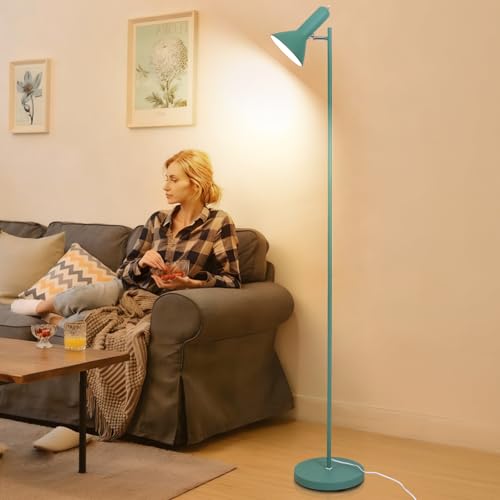 Amdelne Lámpara de pie de salón DIYA -Verde, 1x E27 Max. 60W, Lámpara de pie de metal retro altura 161CM, Lampara de Pie Lectura Vintage para dormitorio, estudio, oficina(Sin bombilla)