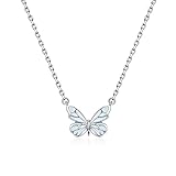 Spevert Glowing Butterfly Fairy Necklace for Women,14K Gold Plated Dainty Titanium Steel Chain Butterfly Pendant Necklaces Jewelry