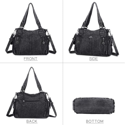 Image of Angel Kiss Handbags for Womens Top-Handle Hobo Purse Roomy Casual Shoulder Bags PU Tote Satchel Purse for Women
