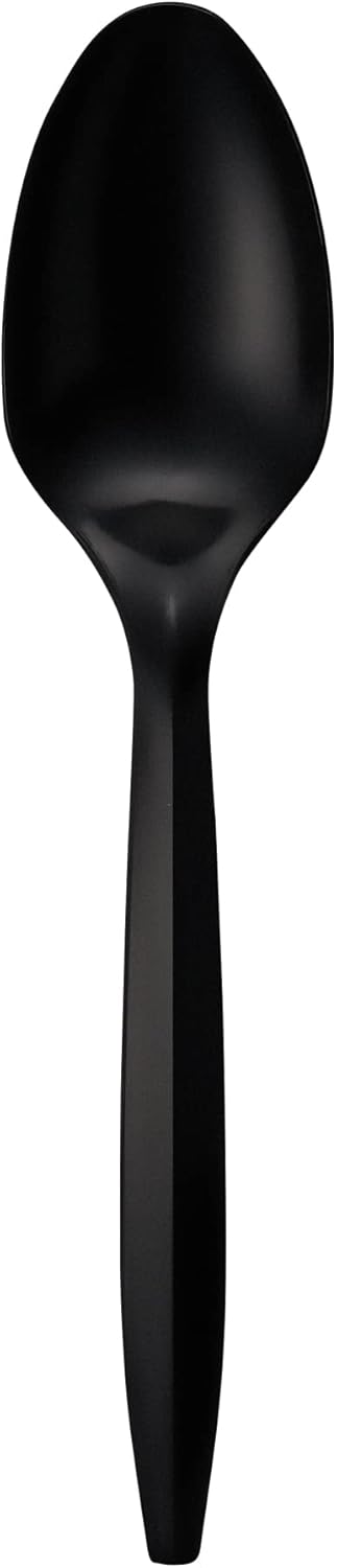 1,000 Plastic Disposable Tea spoons Bulk Black Medium Weight Disposable Silverware Plastic Cutlery Tea Spoons