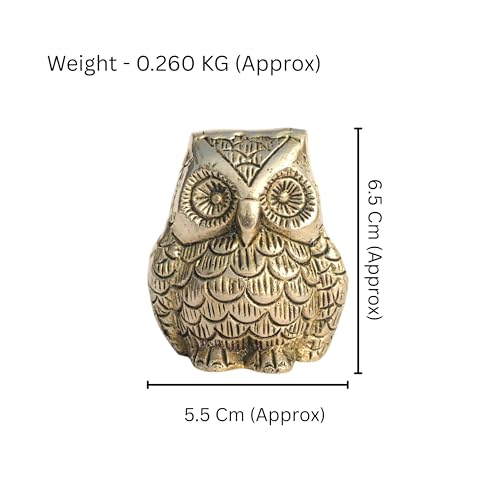 Estatua de búho de latón 2.5 in aprox miniatura 2