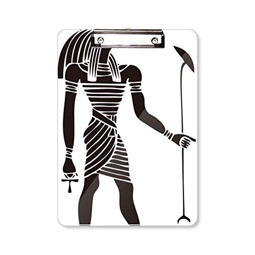 Porte-bloc A4 Égypte Anubis avec surface d'écriture rigide et pince ultra-robuste antidérapante