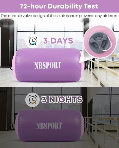 Image of Air Barrel - Air Roller Gymnastics Barrel for Back Handspring Trainer, Air Tumble Mat with Pump for Gym Training /Yoga Balance Exercise /Cheerleading /Home and Outdoor Use