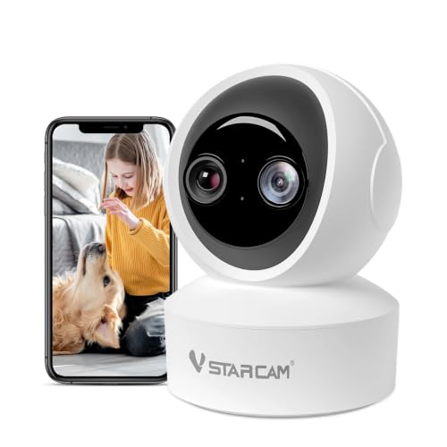 Image of VSTARCAM Indoor Camera, 2K HD Dog /Pet Camera with Phone APP, Night Vision, 2-Way Audio, Hybrid Zoom, 2.4G WiFi Dual Monitor, 7 /24 Recording, Cloud /SD Card Storage