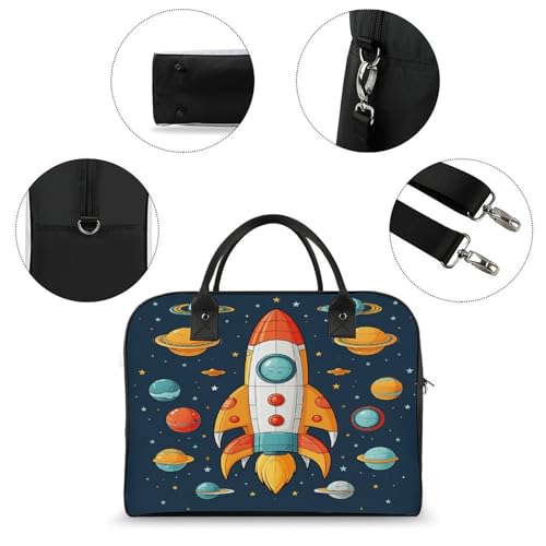 Maletín ligero para laptop unisex con diseño nave espacial miniatura 6
