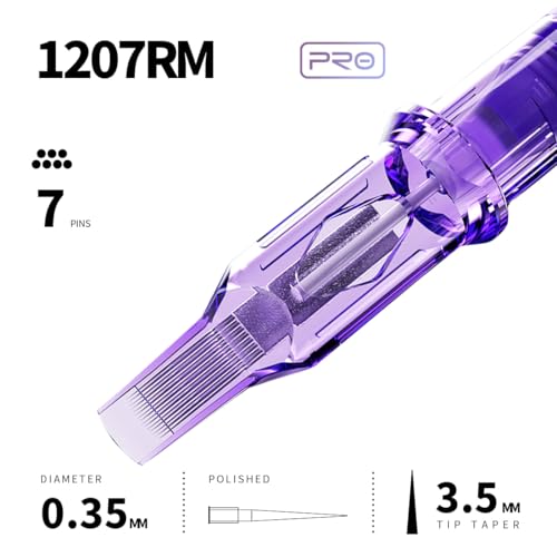 Image of Mast Pro Tattoo Cartridges 20Pcs Disposable Needles Bugpin Round Magnum 1207RM