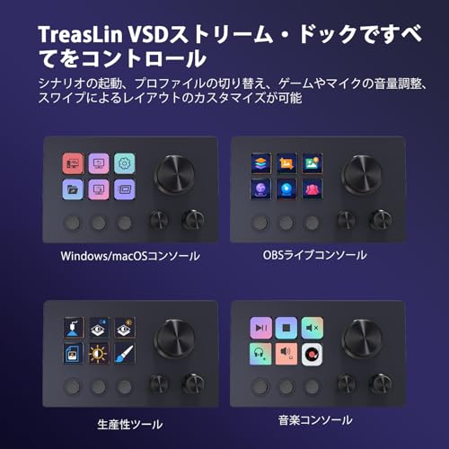 undefined TreasLin ストリームコントローラー 12 マクロキー ストリームドック - アプリやソフトウェアでアクションをトリガー、ストリーミングコントロールデッキ、オーディオミキサー、制作コンソール、コンテンツクリエイターとストリーマーのためのスタジオコントロール - PC または Mac に対応 - N3 ブラック の商品画像 6
