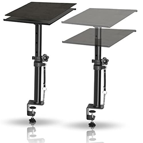 Stage Speaker Stand Studio Monitor Stands Pair Against The Wall 12" To 18.5" Desktop With Safety Pin Clamp #TOP9