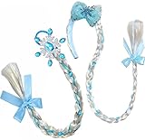2Pcs Long Braided Wigs Princess Hairpiece Elsa Wig Braid Girls Cosplay Headband Hair Dess up Accessories for Girls Toddlers