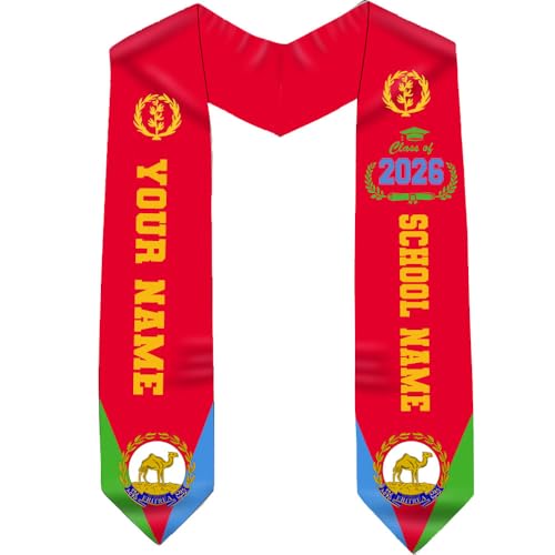 POPPOP Personalized Eritrean Graduation Sash, Eritrea Graduation Stole, Eritrea American Grad Sash, Class of 2026, Eritrean Stole, Gradua USA Gift /9