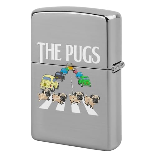 ライターケース ZIPPO/ジッポー兼用ケース 面白い パグ 犬 ジッポライターカバー 互換性のある 軽量 おしゃれ 両面プリント メンズ レディース 贈り物