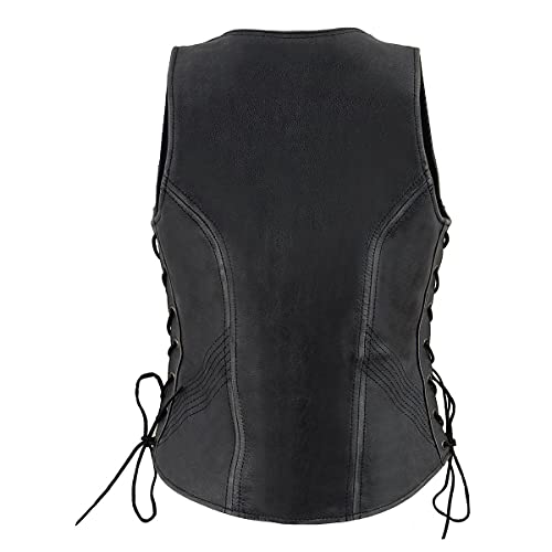 Image of Milwaukee Leather Women's Premium Classic Leather Motorcycle Rider Vest w /Adjustable Side Laces