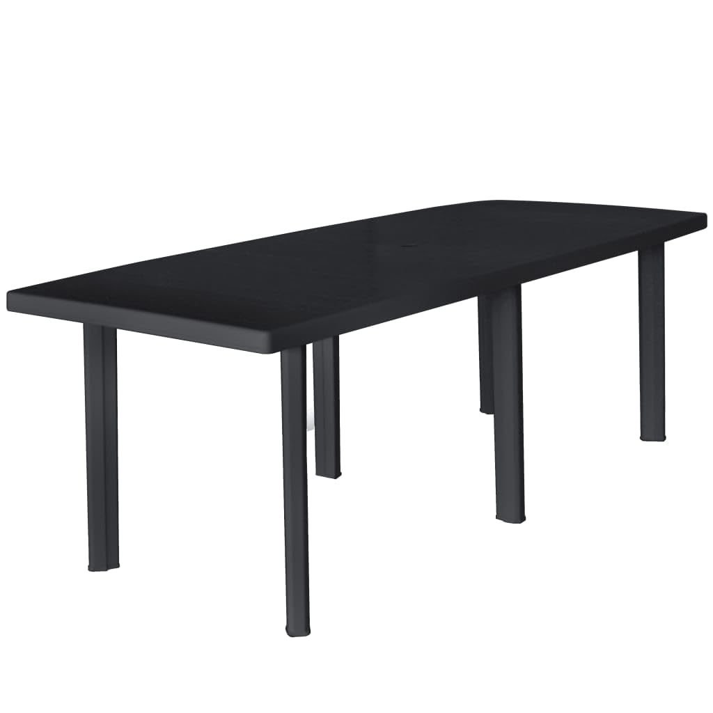 vidaXL Stół ogrodowy, antracytowy, plastik, 216 x 90 x 72 cm